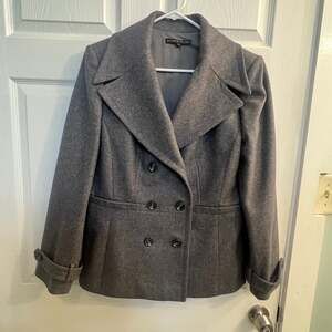 Antonio Melani Gray Wool Blend Pea Coat Size 12 Short Grey Coat